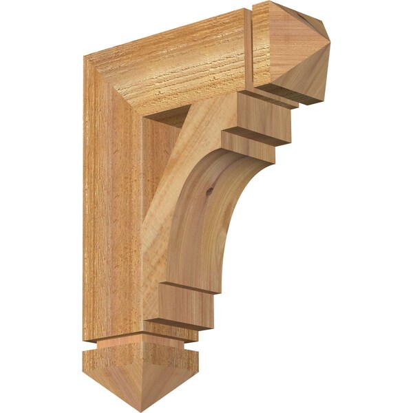 Ekena Millwork Merced Arts & Crafts Rough Sawn Bracket, Western Red Cedar, 4"W x 14"D x 18"H BKT04X14X18MRC03RWR - main